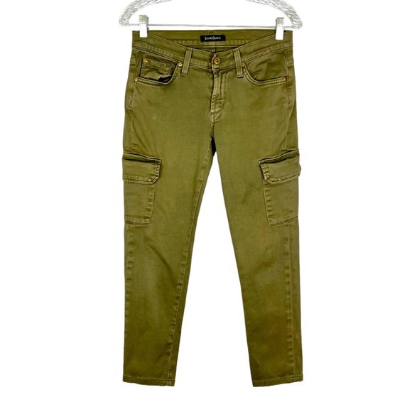 James Jeans Womens Twiggy Cargo Skinny Ankle Jeans Pants Green size 27 - Picture 1 of 12